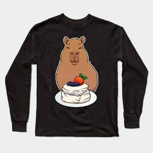 Capybara Pavlova Dessert Long Sleeve T-Shirt